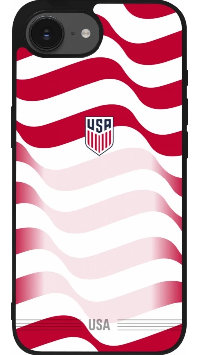 iPhone 17e / 16e Case Hülle - Silikon schwarz Vereinigten Staaten 2026 personalisierbares Fussballtrikot