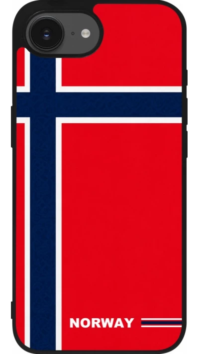 iPhone 17e / 16e Case Hülle - Silikon schwarz Norwegen 2026 personalisierbares Fussballtrikot