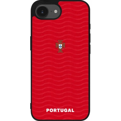 iPhone 17e / 16e Case Hülle - Silikon schwarz Portugal 2026 personalisierbares Fussballtrikot
