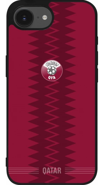 iPhone 17e / 16e Case Hülle - Silikon schwarz Qatar 2026 personalisierbares Fussballtrikot