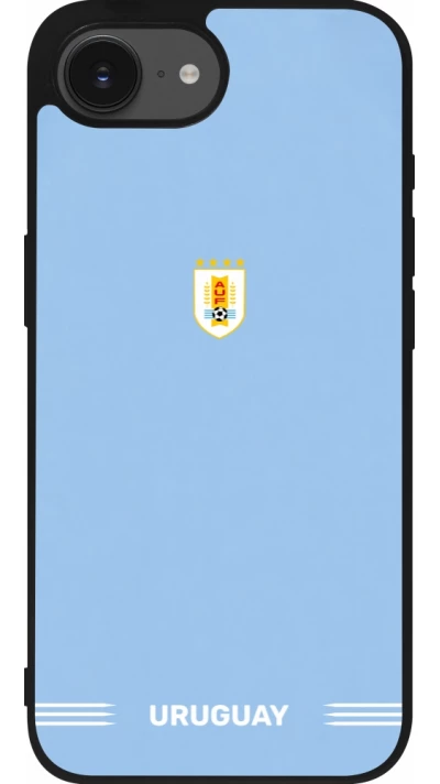 iPhone 17e / 16e Case Hülle - Silikon schwarz Uruguay 2026 personalisierbares Fussballtrikot