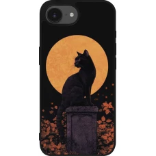 iPhone 17e / 16e Case Hülle - Silikon schwarz Halloween 2026 Cat Art Nouveau
