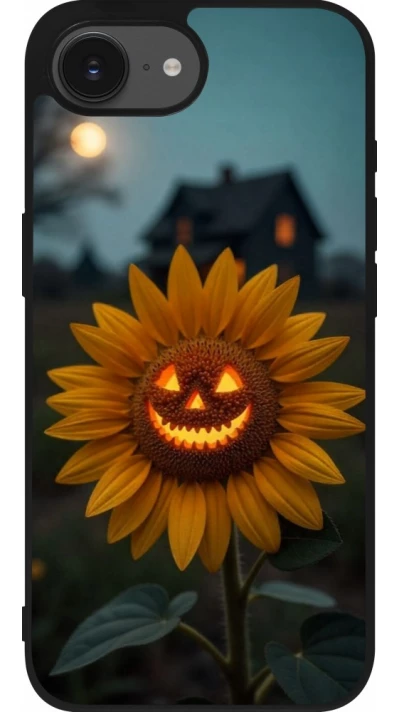 iPhone 17e / 16e Case Hülle - Silikon schwarz Halloween 2026 Evil Sunflower