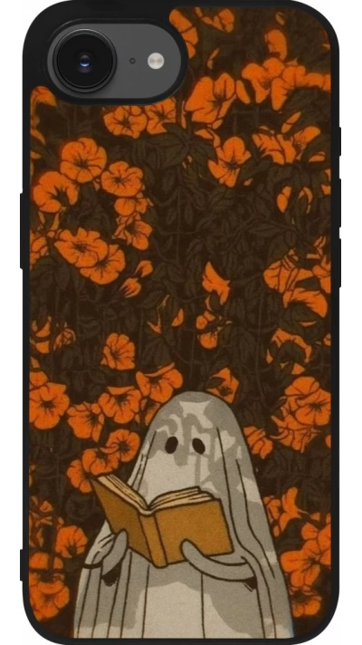 iPhone 17e / 16e Case Hülle - Silikon schwarz Halloween 2026 Ghost reading