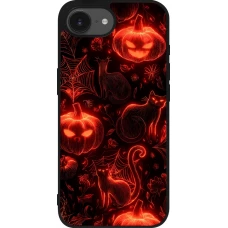 iPhone 17e / 16e Case Hülle - Silikon schwarz Halloween 2026 Pattern Halloween