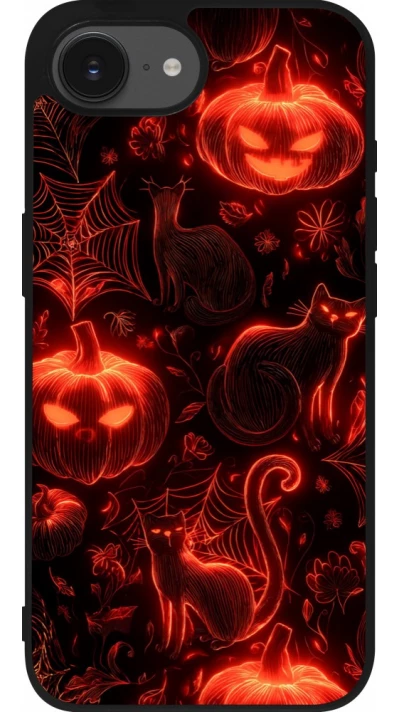 iPhone 17e / 16e Case Hülle - Silikon schwarz Halloween 2026 Pattern Halloween
