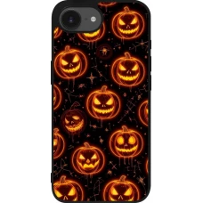 iPhone 17e / 16e Case Hülle - Silikon schwarz Halloween 2026 Pattern Pumpkins