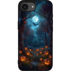 iPhone 17e / 16e Case Hülle - Silikon schwarz Halloween 2026 Road of Pumpkins