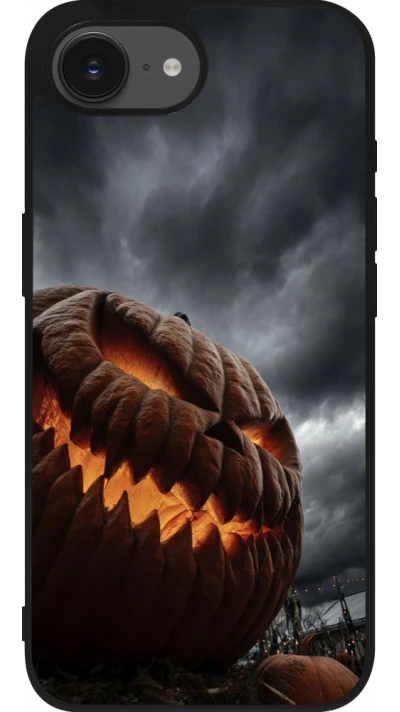 iPhone 17e / 16e Case Hülle - Silikon schwarz Halloween 2026 The Wicked Pumpkin