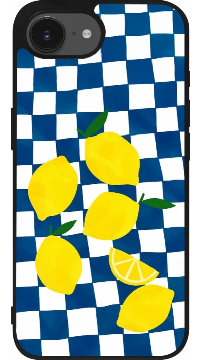 Coque iPhone 17e / 16e - Silicone rigide noir Illustration lemons 2026