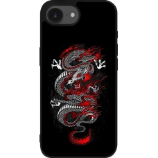 iPhone 16e Case Hülle - Silikon schwarz Japanese style Dragon Tattoo Red Black