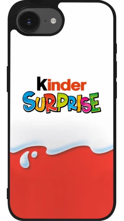 Coque iPhone 17e / 16e - Silicone rigide noir Kinder Surprise