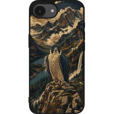 Coque iPhone 17e / 16e - Silicone rigide noir Linocut Faucun pèlerin