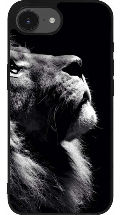 Coque iPhone 17e / 16e - Silicone rigide noir Lion looking up