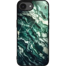 iPhone 16e Case Hülle - Silikon schwarz Majestätischer grüner Marmor