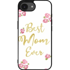 Coque iPhone 17e / 16e - Silicone rigide noir Mom 2024 best Mom ever