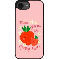 Coque iPhone 17e / 16e - Silicone rigide noir Mom 2026 Berry best