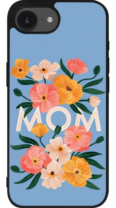 iPhone 17e / 16e Case Hülle - Silikon schwarz Mom 2026 Flowers