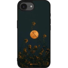 iPhone 16e Case Hülle - Silikon schwarz Moon Flowers