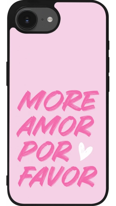 Coque iPhone 17e / 16e - Silicone rigide noir More amor porfavor