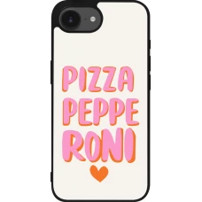 iPhone 16e Case Hülle - Silikon schwarz Pizza pepperoni 2026