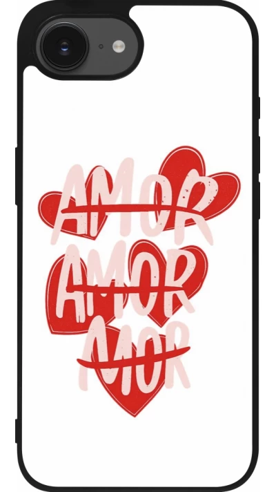 Coque iPhone 17e / 16e - Silicone rigide noir Saint Valentines Day 26 Amor