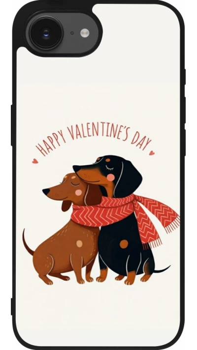 Coque iPhone 17e / 16e - Silicone rigide noir Saint Valentines Day 26 Happy Valentine