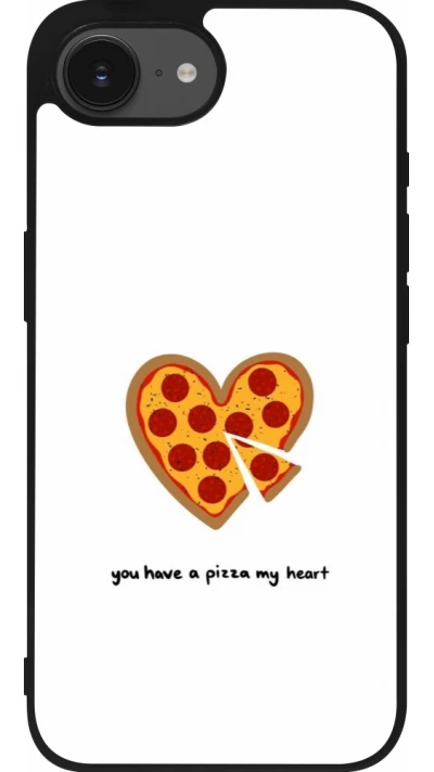 Coque iPhone 17e / 16e - Silicone rigide noir Saint Valentines Day 26 You have my pizza heart