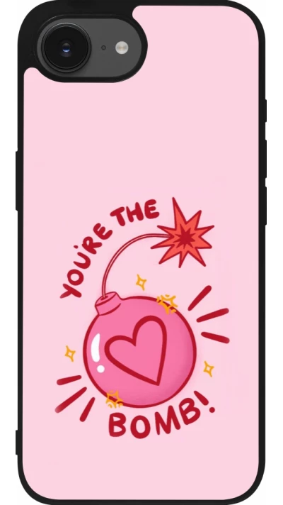Coque iPhone 17e / 16e - Silicone rigide noir Saint Valentines Day 26 You are the bomb
