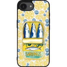 Coque iPhone 17e / 16e - Silicone rigide noir Sardines in oil 2026