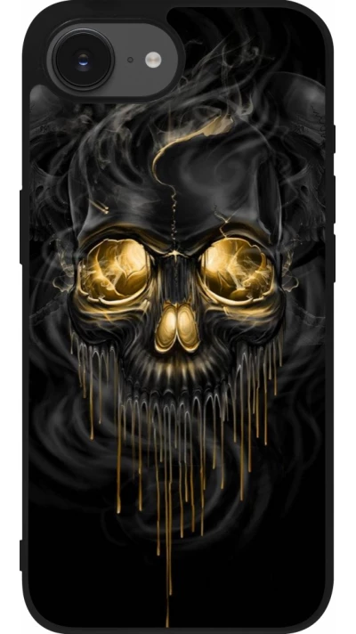 Coque iPhone 17e / 16e - Silicone rigide noir Skull 02