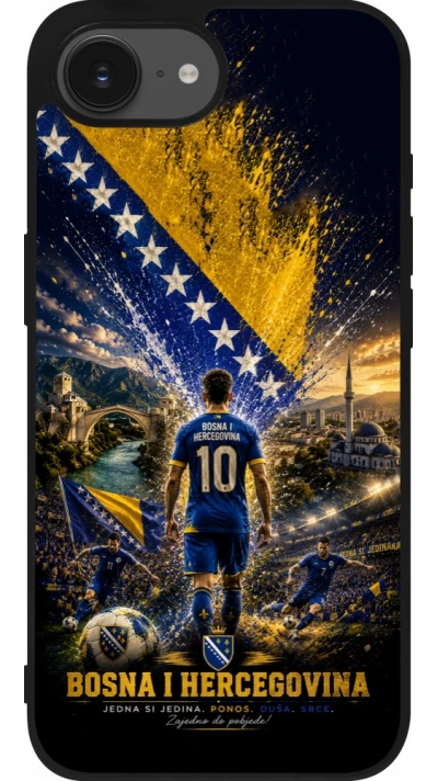 iPhone 17e / 16e Case Hülle - Silikon schwarz Fussball Bosnien und Herzegowina splash 2026