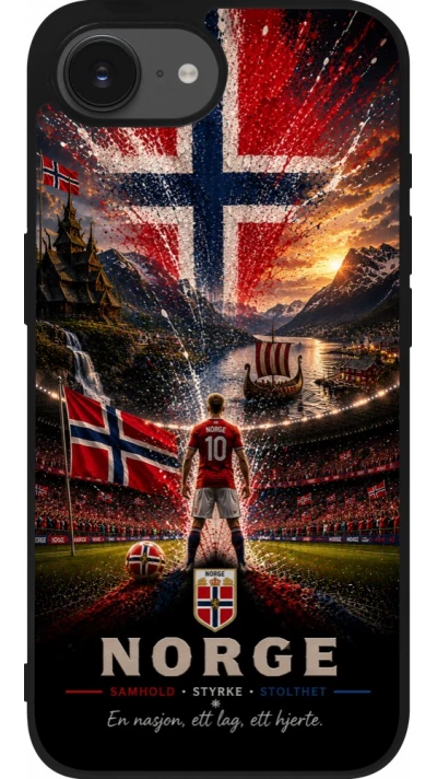 iPhone 17e / 16e Case Hülle - Silikon schwarz Fussball Norwegen splash 2026