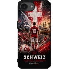 iPhone 17e / 16e Case Hülle - Silikon schwarz Fussball Schweiz splash 2026