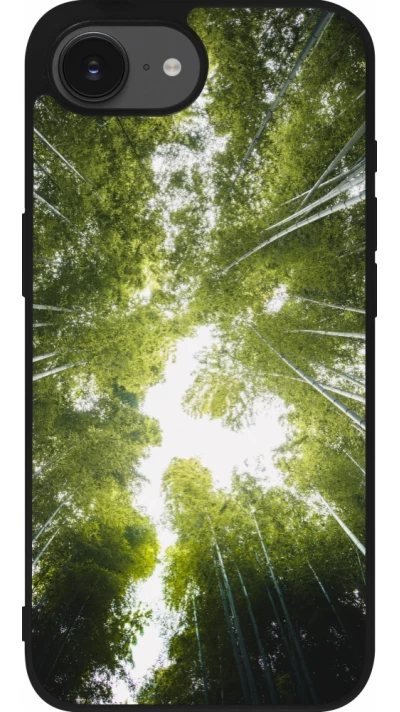 Coque iPhone 17e / 16e - Silicone rigide noir Spring 23 forest blue sky