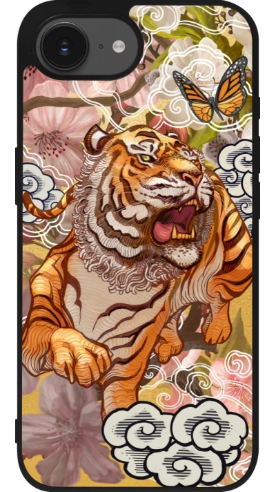 Coque iPhone 17e / 16e - Silicone rigide noir Spring 23 japanese tiger