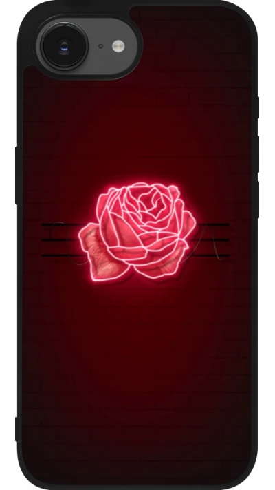 Coque iPhone 17e / 16e - Silicone rigide noir Spring 23 neon rose