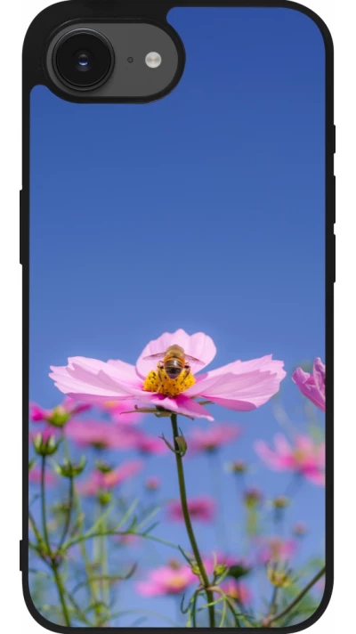 iPhone 17e / 16e Case Hülle - Silikon schwarz Bee on a flower Spring 2026