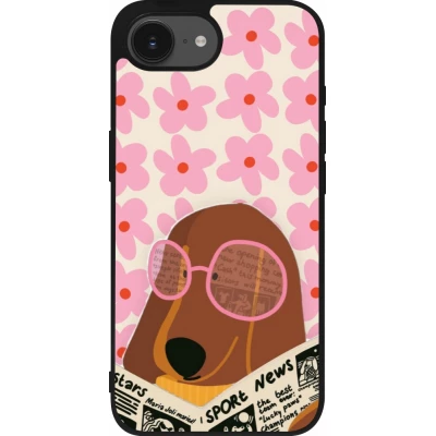 Coque iPhone 17e / 16e - Silicone rigide noir Dog with newspaper Spring 2026