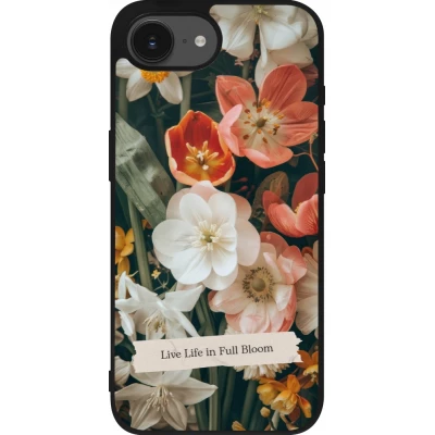 Coque iPhone 17e / 16e - Silicone rigide noir Full Bloom Spring 2026