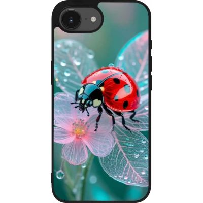 Coque iPhone 17e / 16e - Silicone rigide noir Ladybird in bloom Spring 2026