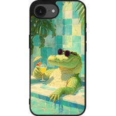 iPhone 17e / 16e Case Hülle - Silikon schwarz Crocodile in the swimming pool Summer 2026