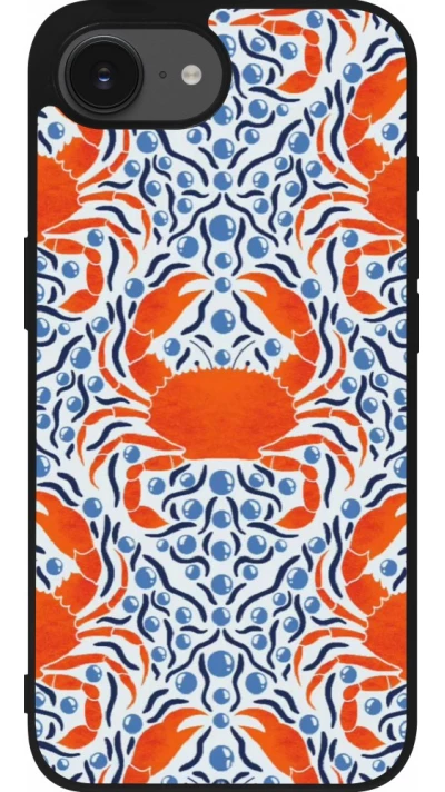 iPhone 17e / 16e Case Hülle - Silikon schwarz Crabs and pearls Summer 2026