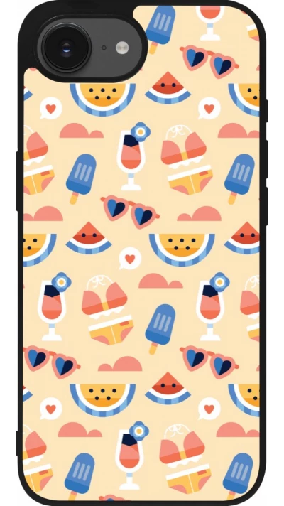 iPhone 17e / 16e Case Hülle - Silikon schwarz Pattern Summer 2026