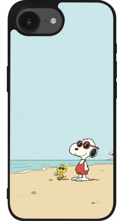 iPhone 17e / 16e Case Hülle - Silikon schwarz Snoopy on the beach Summer 2026