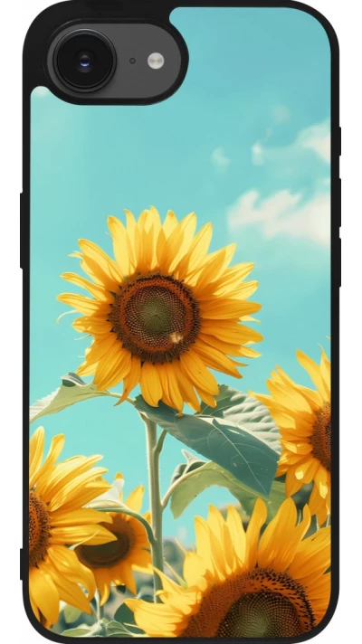 iPhone 17e / 16e Case Hülle - Silikon schwarz Sunflowers Summer 2026