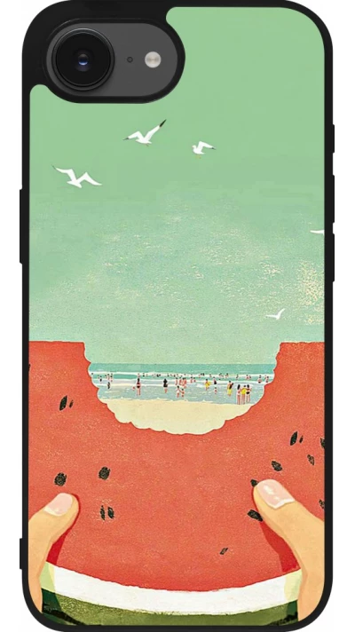 iPhone 17e / 16e Case Hülle - Silikon schwarz Views through a watermelon Summer 2026