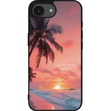 iPhone 17e / 16e Case Hülle - Silikon schwarz Watch more sunsets Summer 2026