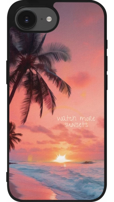 iPhone 17e / 16e Case Hülle - Silikon schwarz Watch more sunsets Summer 2026