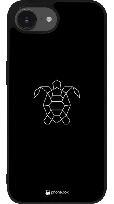 Coque iPhone 17e / 16e - Silicone rigide noir Turtles lines on black
